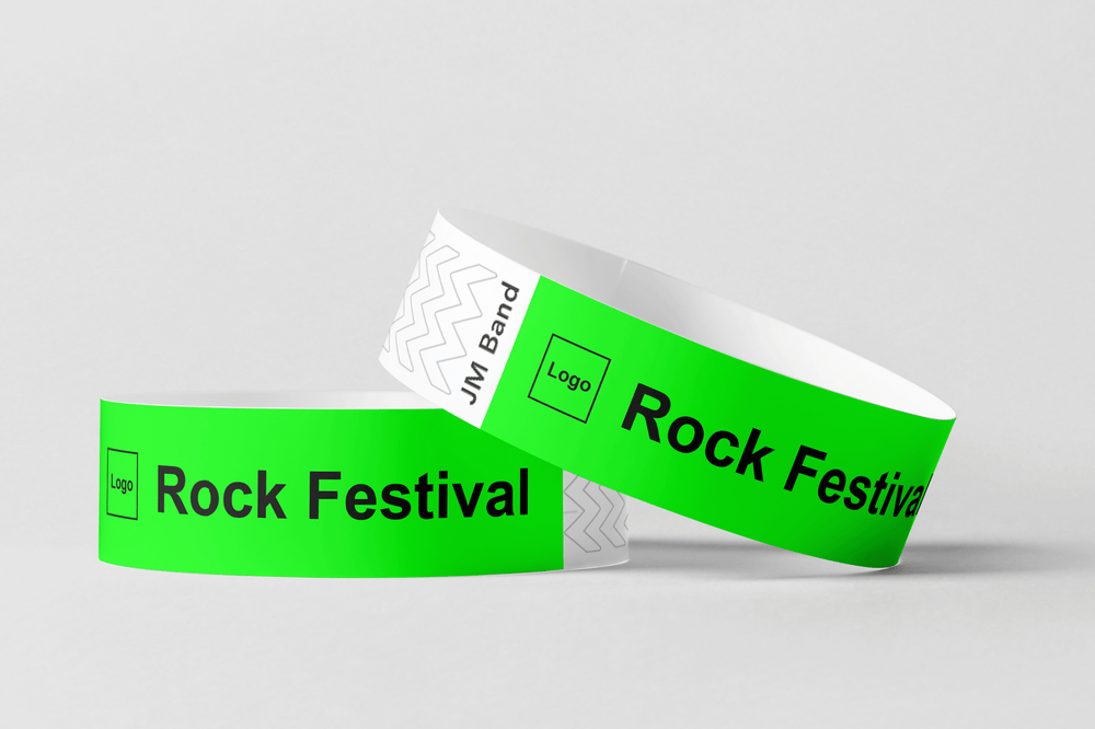 Paper wristbands · black print