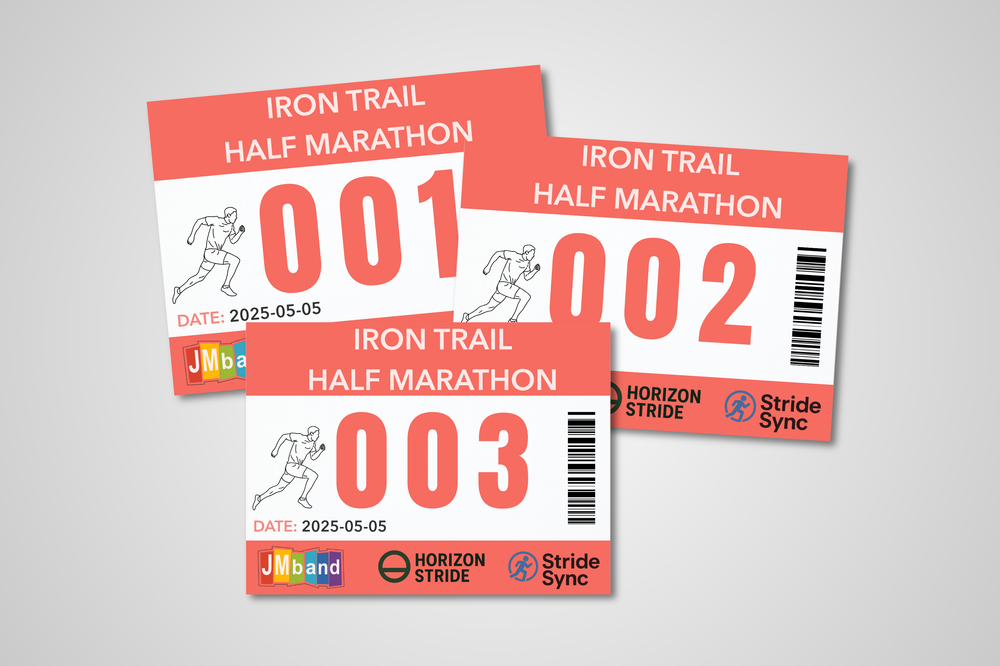 Custom printed race numbers