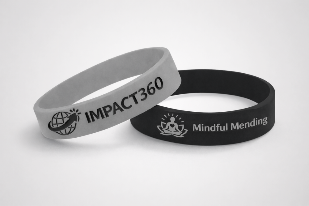 Colour-filled debossed silicone wristbands